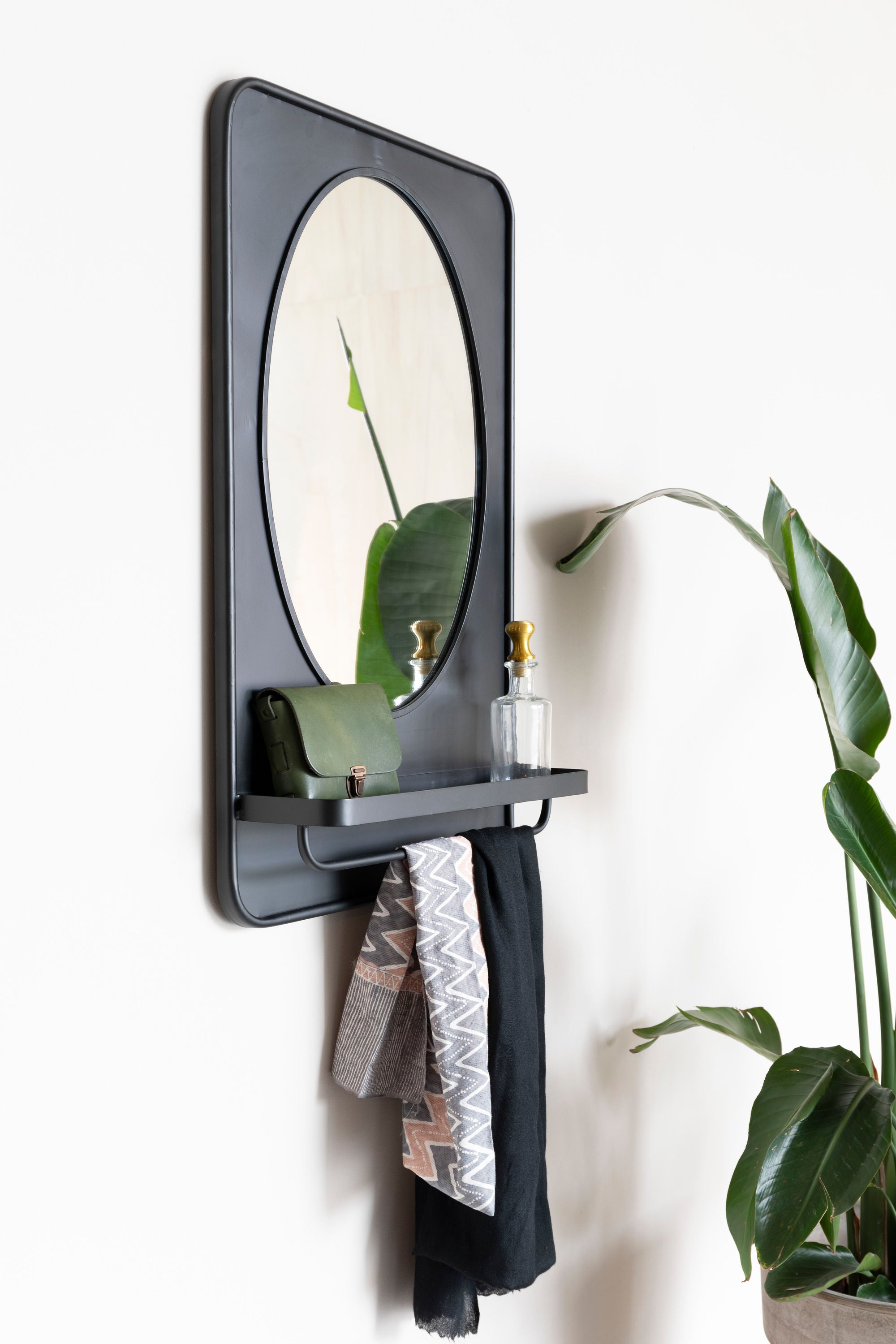 Pascal Black Shelf Wall Mirror Medium